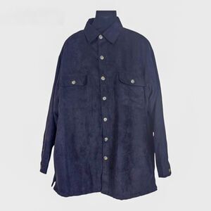 St. John's Bay Black Suede Quilted Shacket Size XXL